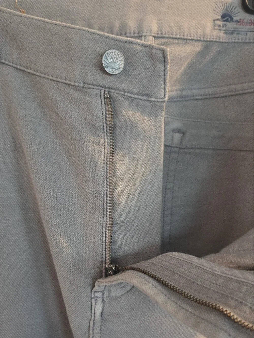 Faherty Terry Stretch Men's Straight Jeans in Light Taupe 36 30